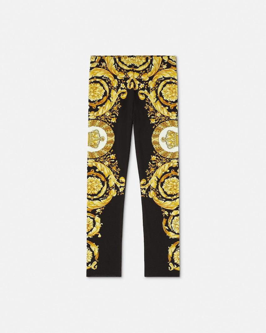 kids printed stretch cotton-jersey leggings by VERSACE