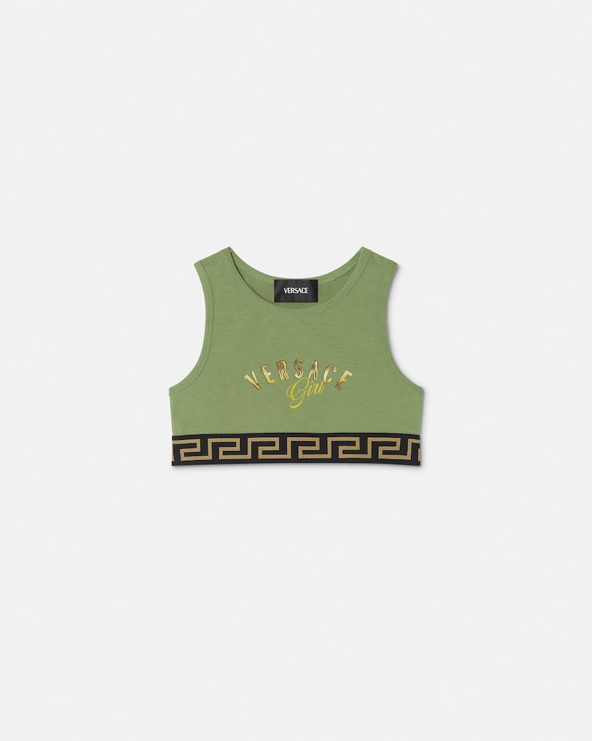 kids printed stretch cotton-jersey top by VERSACE