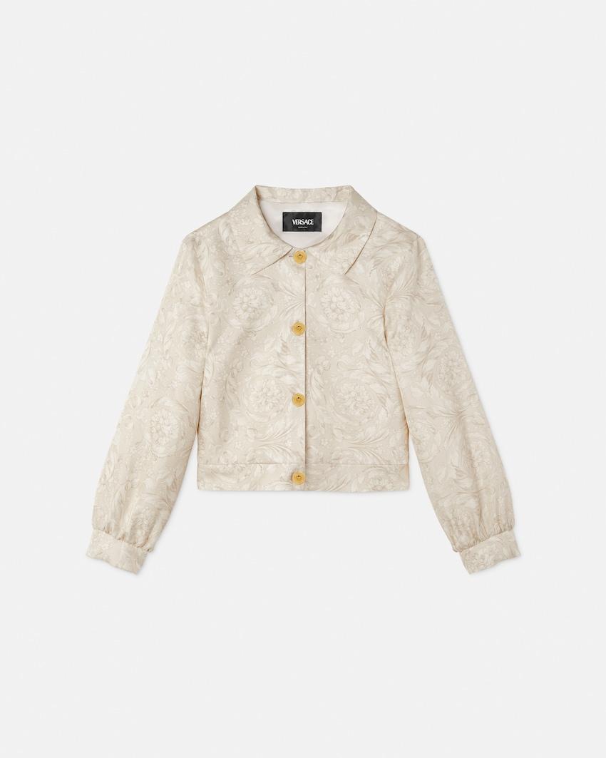 kids printed twill blouson by VERSACE