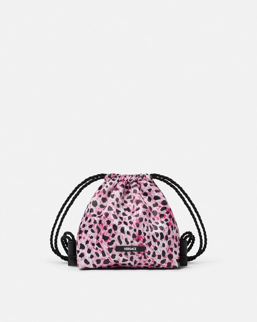 kids printed twill bucket backpack by VERSACE