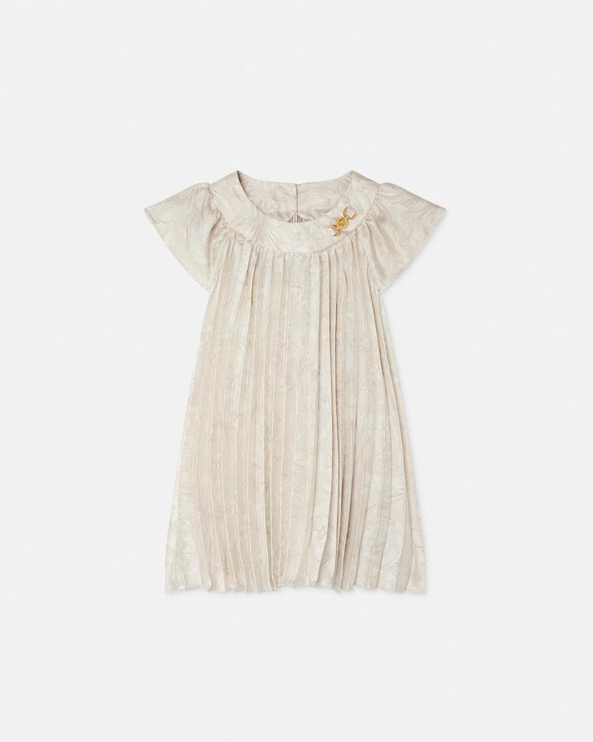 kids printed twill pleated dress by VERSACE