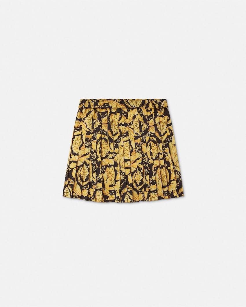 kids printed twill pleated skirt by VERSACE