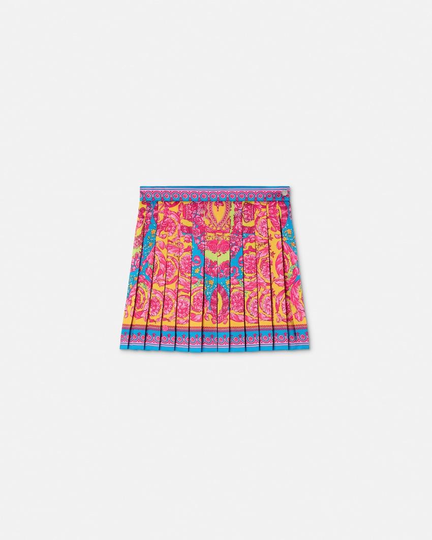 kids printed twill pleated skirt by VERSACE