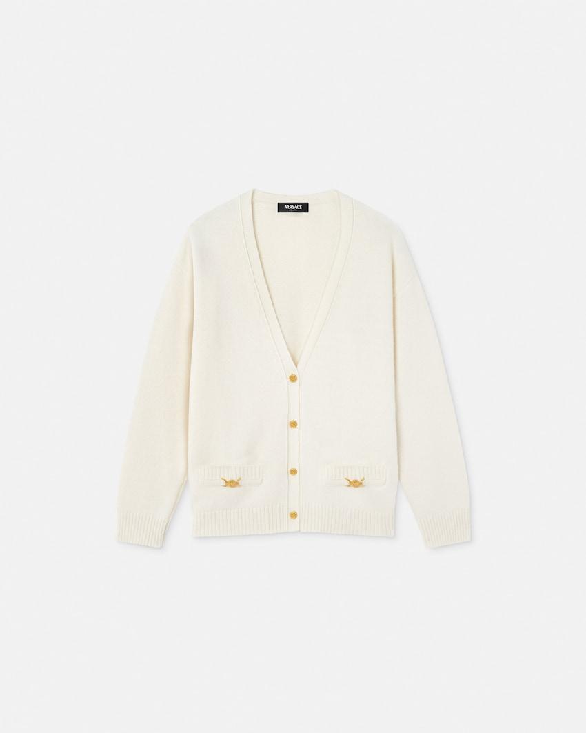 kids wool-blend knit cardigan by VERSACE