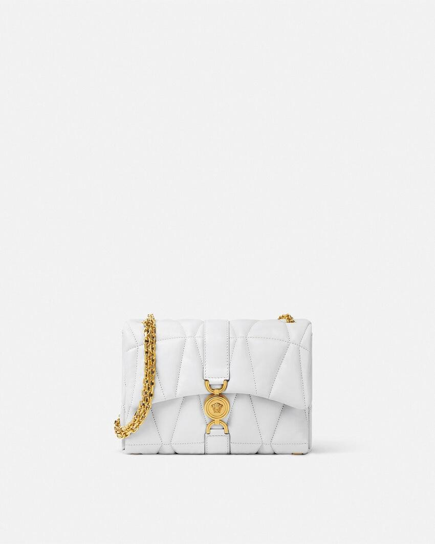 kleio quilted nappa shoulder bag by VERSACE