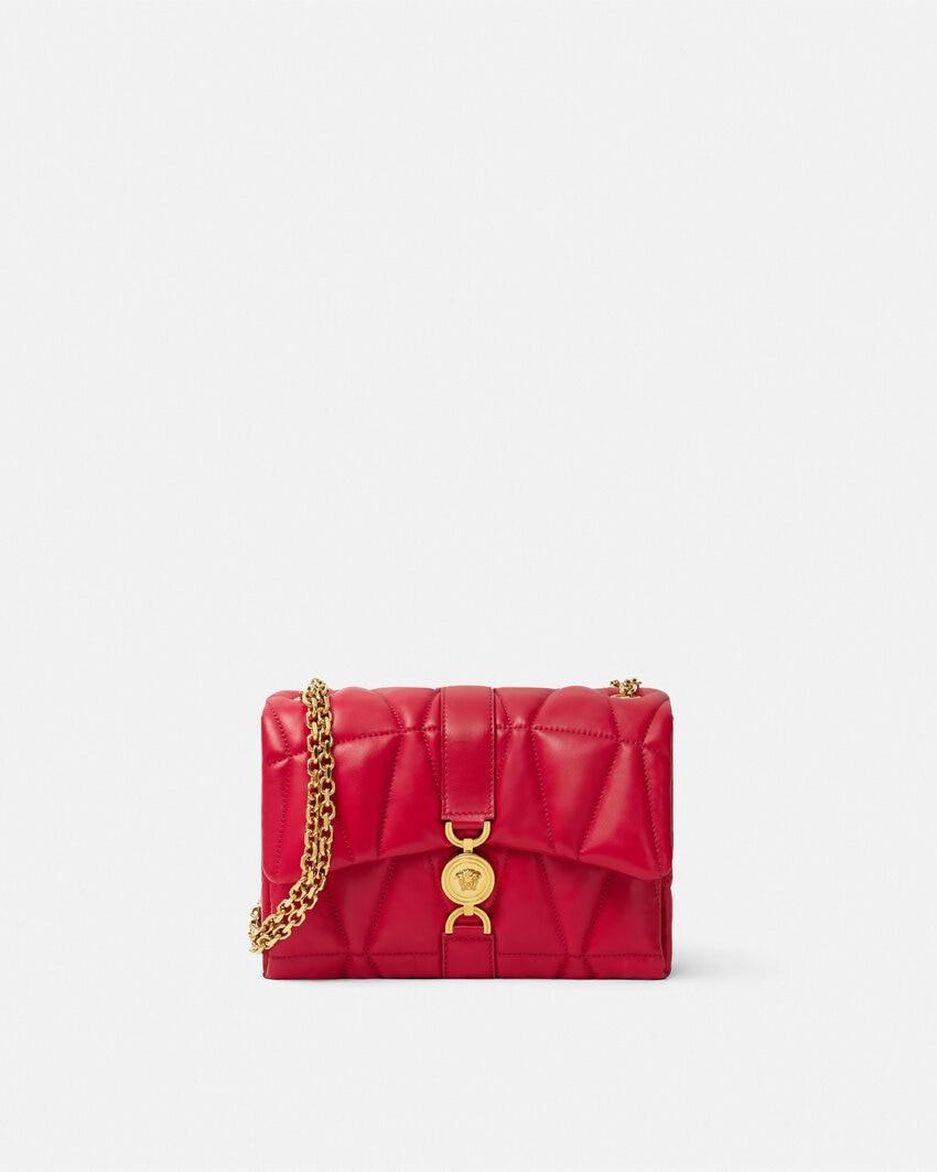 kleio quilted nappa shoulder bag by VERSACE