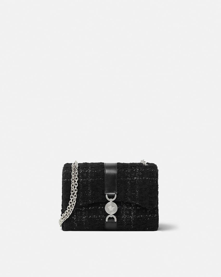 kleio tweed shoulder bag by VERSACE