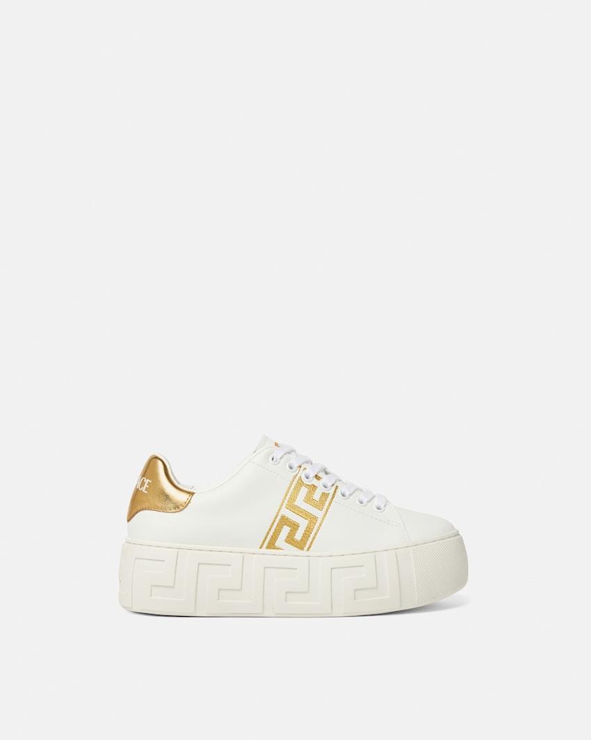 la greca embroidered platform sneakers by VERSACE