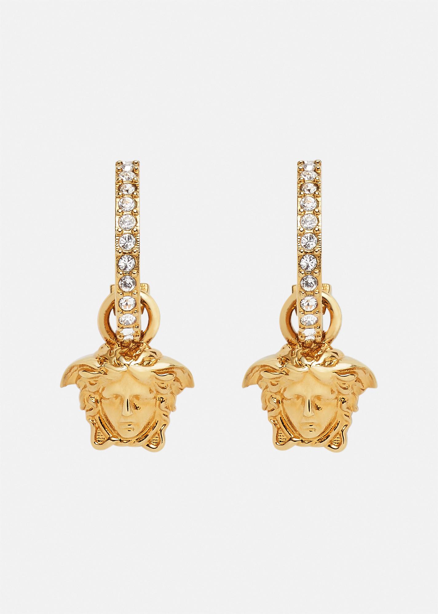 la medusa crystal earrings by VERSACE