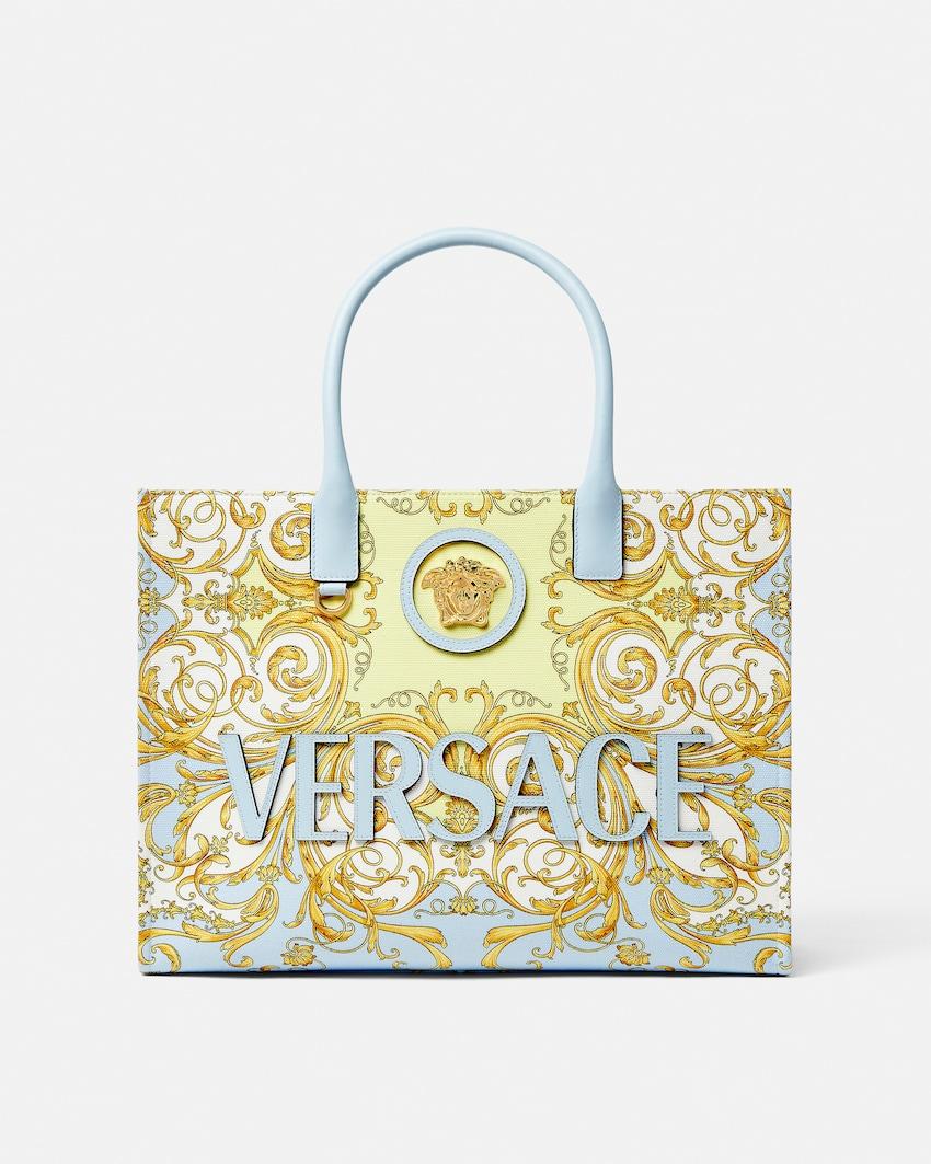 la medusa printed large canvas tote by VERSACE