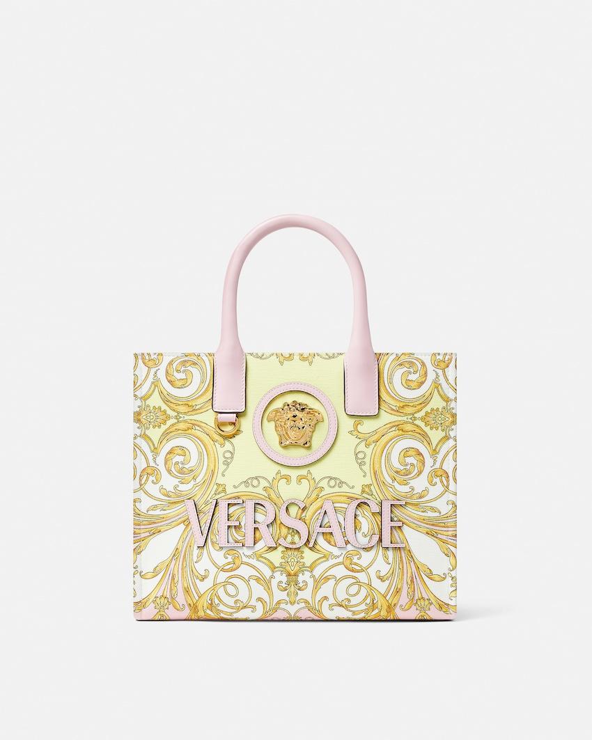 la medusa printed small canvas tote by VERSACE