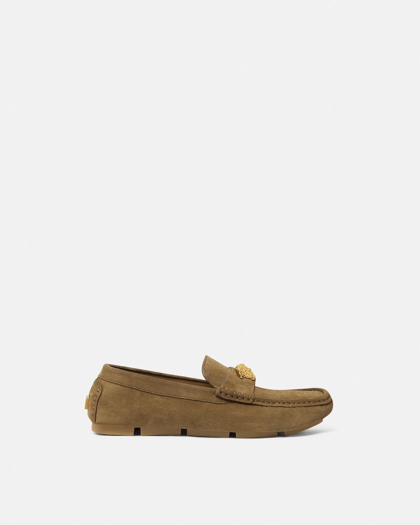 la medusa suede driver shoes by VERSACE