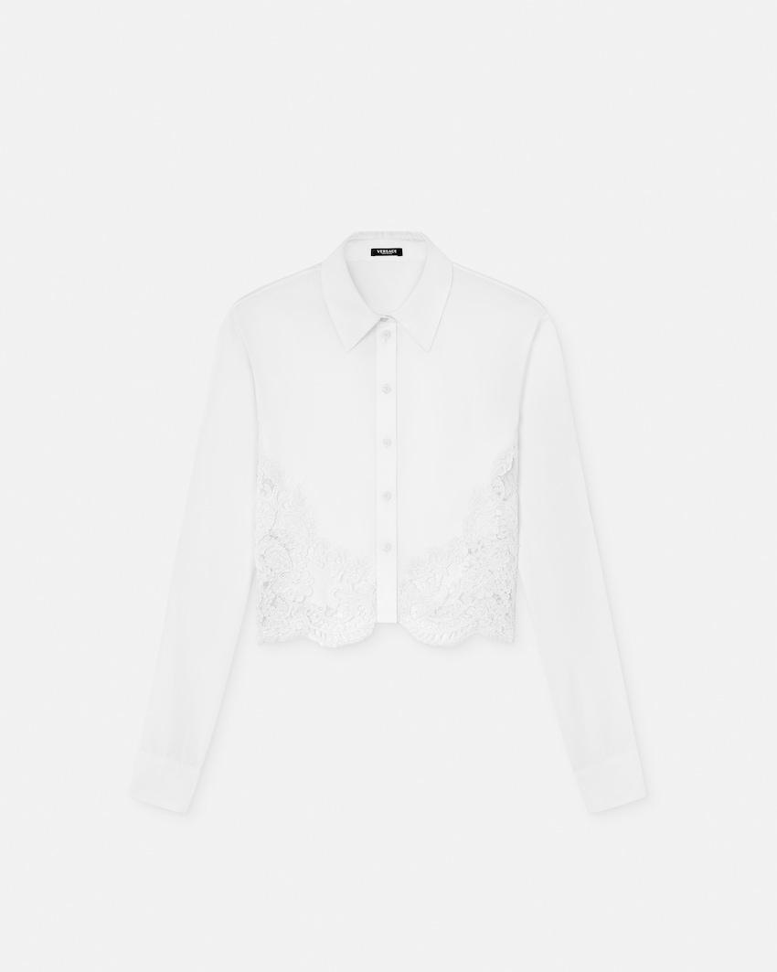 lace-trim cotton-poplin shirt by VERSACE