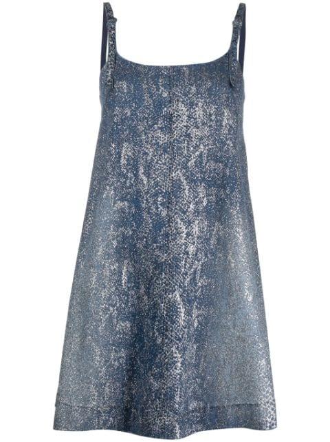 lamé shift denim dress by VERSACE