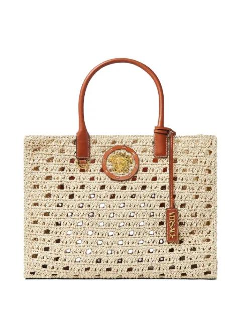 large La Medusa raffia tote bag by VERSACE