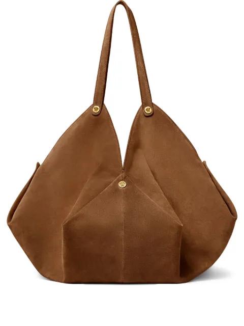 large Protea suede shoulder bag by VERSACE