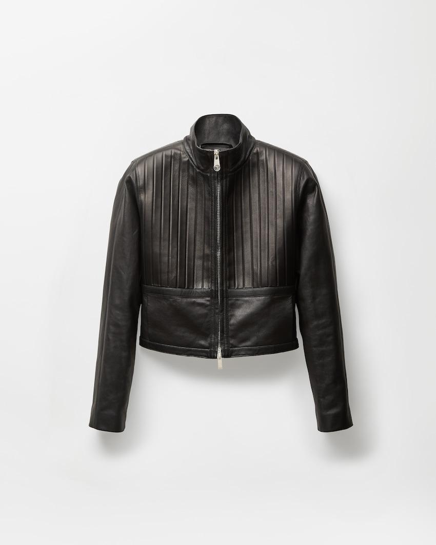 leather blouson by VERSACE