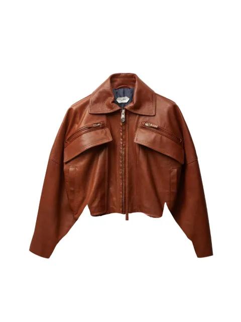 leather blouson by VERSACE