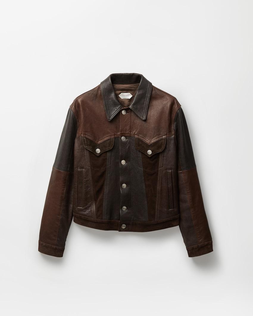 leather blouson by VERSACE