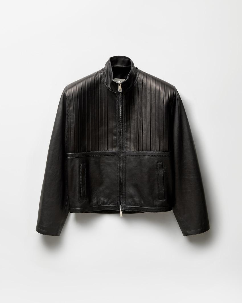 leather blouson by VERSACE