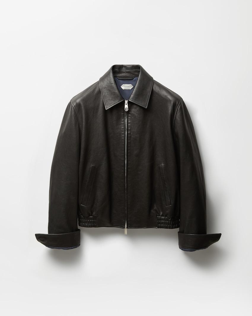 leather blouson by VERSACE