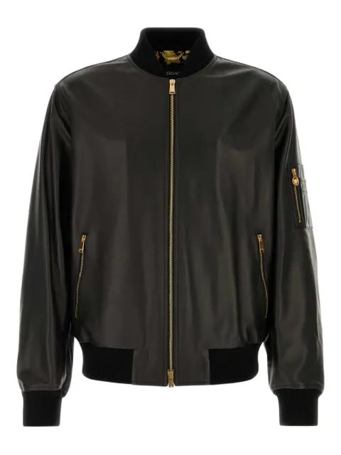 leather bomber jacket by VERSACE