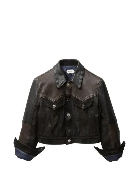 leather slim blouson by VERSACE