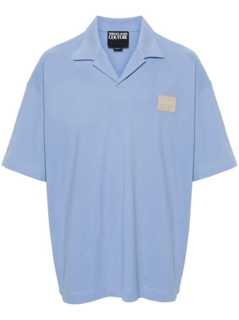 logo-appliqué cotton polo shirt by VERSACE
