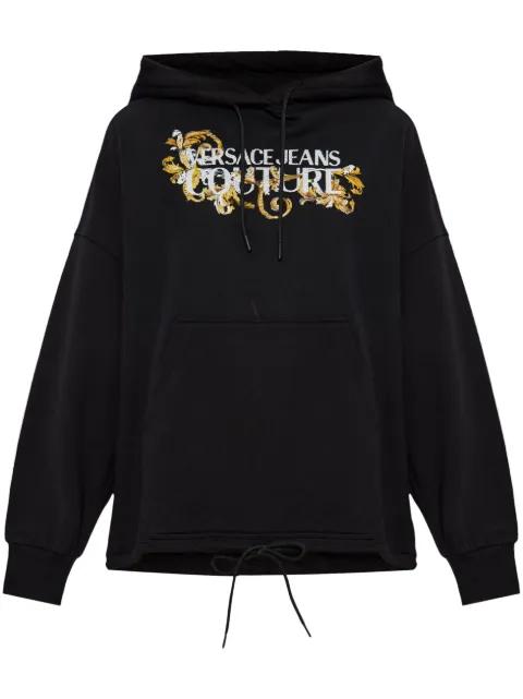 logo-appliqué hoodie by VERSACE