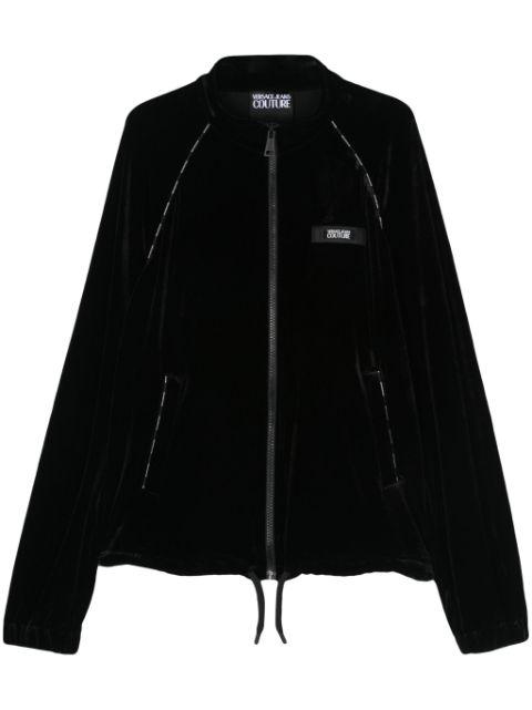 logo-appliqué velour jacket by VERSACE