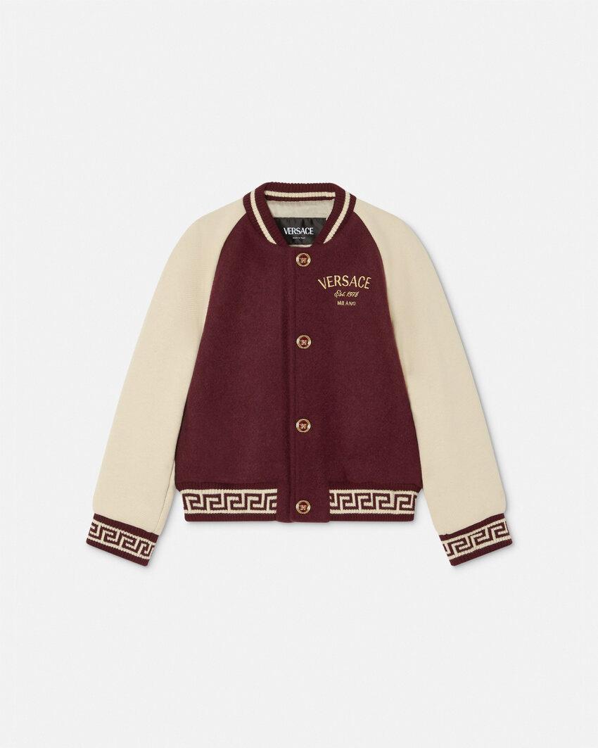 logo baby bomber jacket by VERSACE