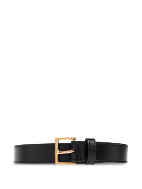 logo-buckle leather belt by VERSACE