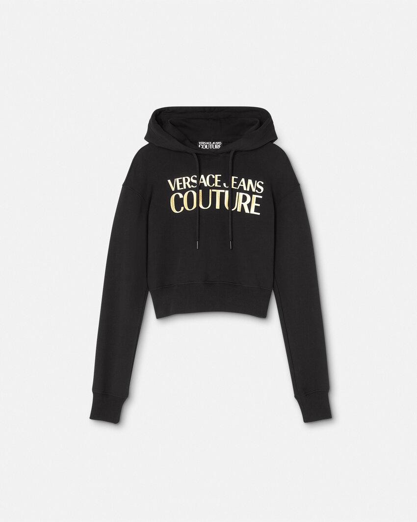 logo crop hoodie by VERSACE