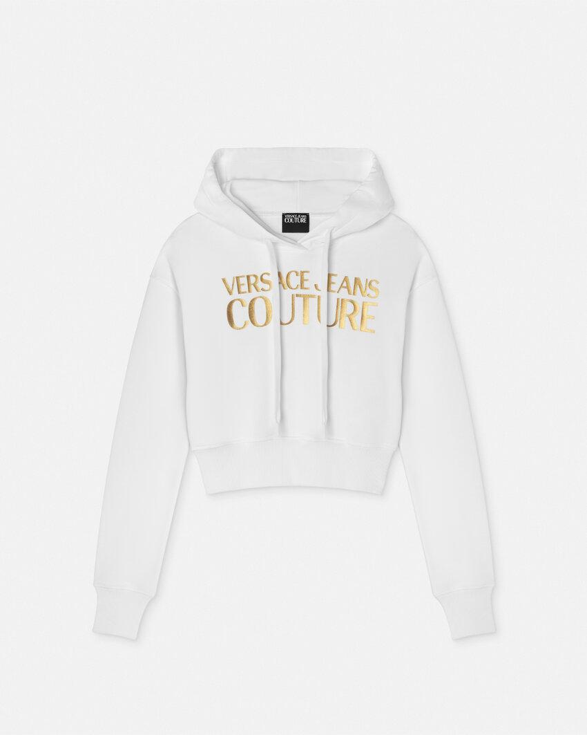 logo crop hoodie by VERSACE