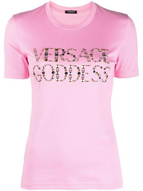 logo-embellished T-shirt by VERSACE