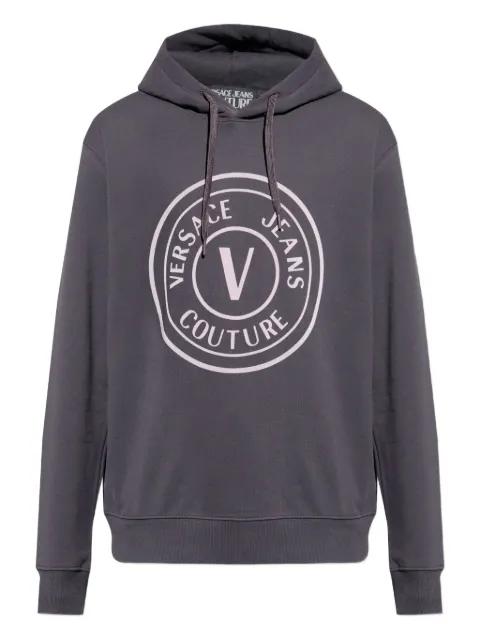 logo-embellished hoodie by VERSACE