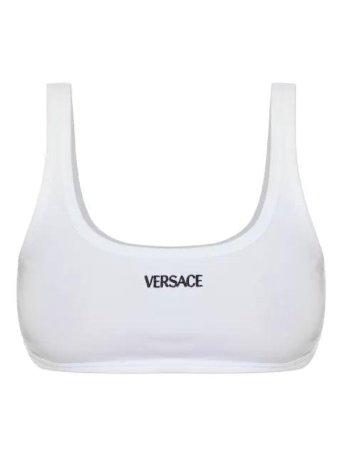 logo-embroidered bra by VERSACE