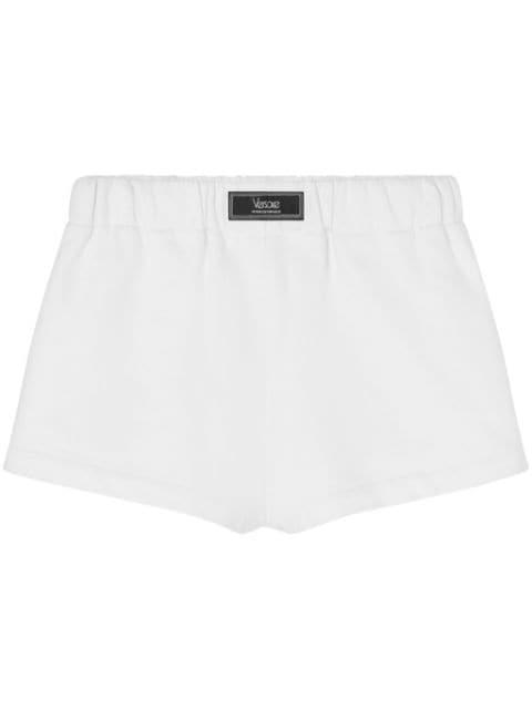 logo-embroidered cotton shorts by VERSACE