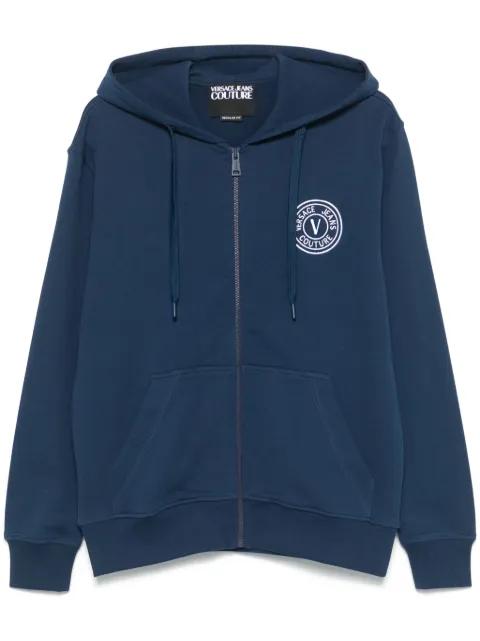 logo-embroidered hoodie by VERSACE