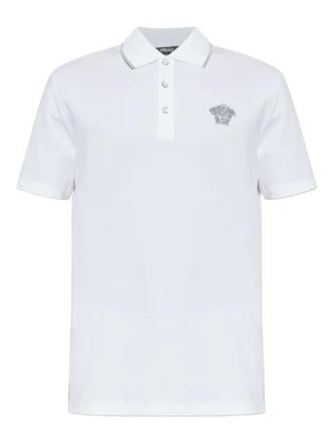 logo-embroidered polo shirt by VERSACE