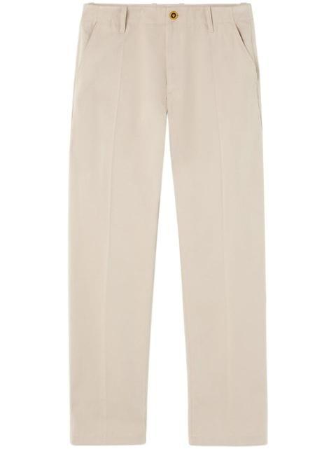 logo-embroidered straight-leg trousers by VERSACE