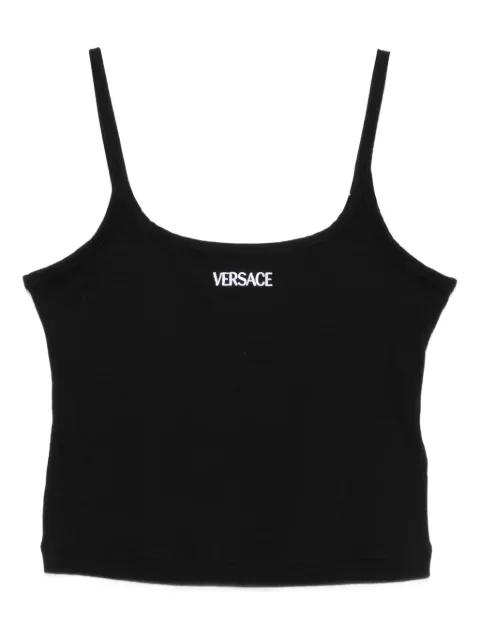 logo-embroidered top by VERSACE