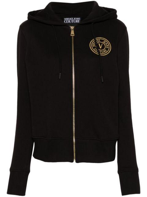 logo-embroidered zip-up hoodie by VERSACE