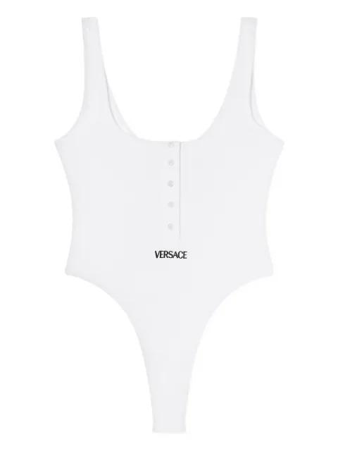 logo-embroidery ribbed bodysuit by VERSACE