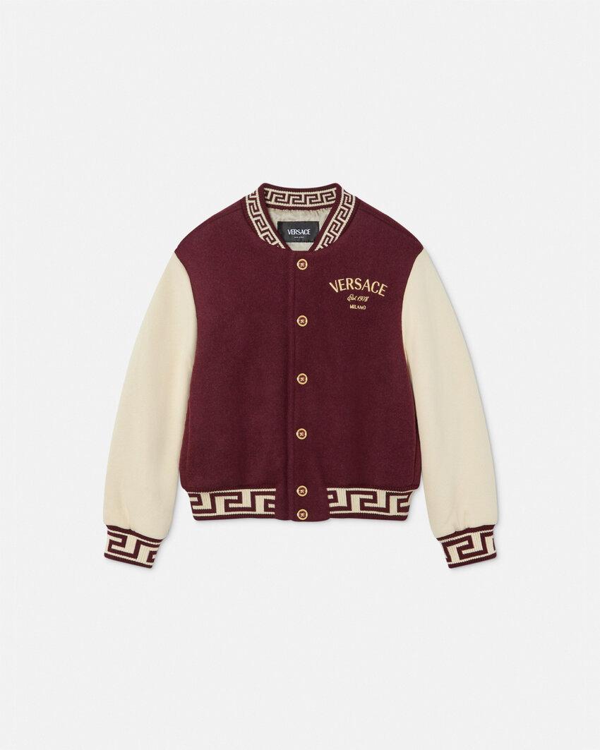 logo kids bomber jacket by VERSACE