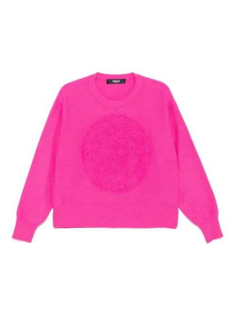 logo-knit jumper by VERSACE