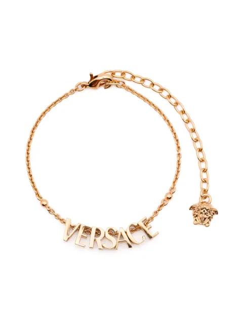 logo-lettering bracelet by VERSACE