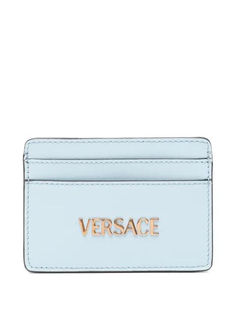 logo-lettering leather cardholder by VERSACE