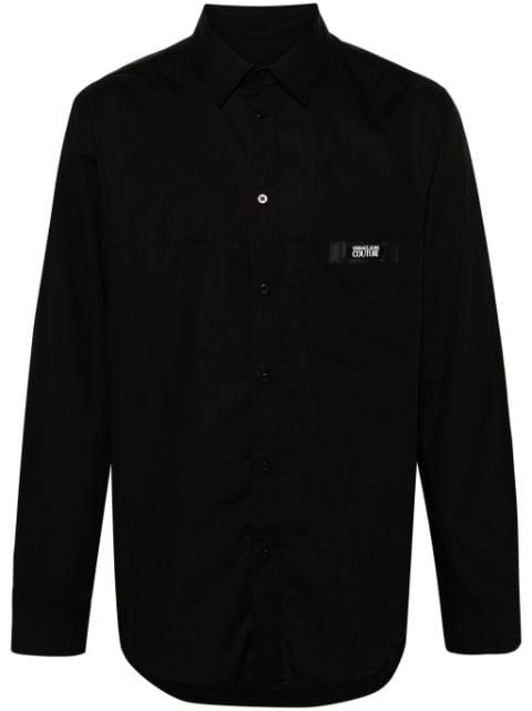 logo-patch cotton shirt by VERSACE