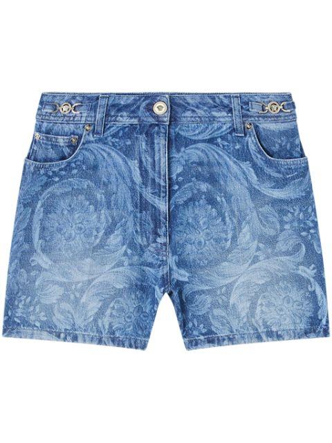 logo-patch cotton shorts by VERSACE